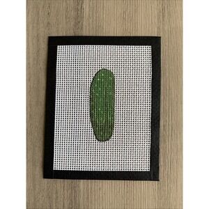 Pickle 5.5" x 4.5" Handpainted 13 mesh  Needle Point Canvas